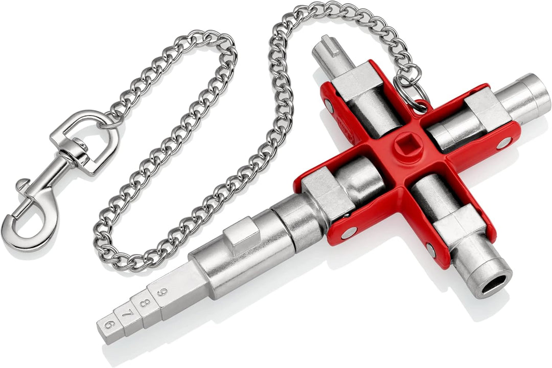 Knipex Universal-Schlüssel "Bau" für gängige Schränke und Absperrsysteme 90 mm (SB-Karte/Blister) 00