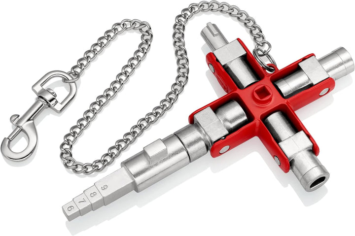 Knipex Universal-Schlüssel "Bau" für gängige Schränke und Absperrsysteme 90 mm (SB-Karte/Blister) 00