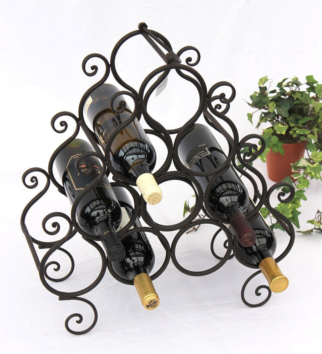 DanDiBo Weinregal aus Metall für 10 Flaschen JC130060 Flaschenhalter 52 cm Flaschenregal