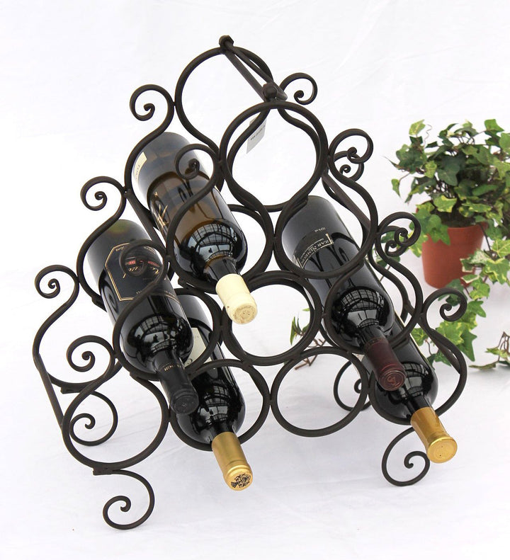 DanDiBo Weinregal aus Metall für 10 Flaschen JC130060 Flaschenhalter 52 cm Flaschenregal