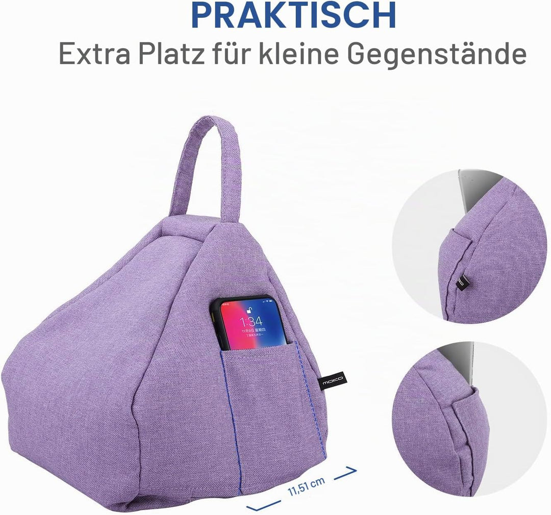 MoKo Tablet Kissenständer, Weich Sitzsack Kissenhalter für bis zu 12.9" Tablet ipad Air 5 10.9, iPad