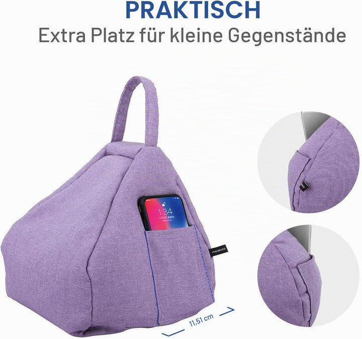 MoKo Tablet Kissenständer, Weich Sitzsack Kissenhalter für bis zu 12.9" Tablet ipad Air 5 10.9, iPad
