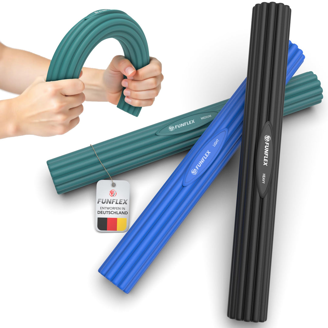 Flexible Widerstand Bar 3er Set, 3 Widerstände Tennisarm Bar,Griffkraft Training, Fitness Widerstand
