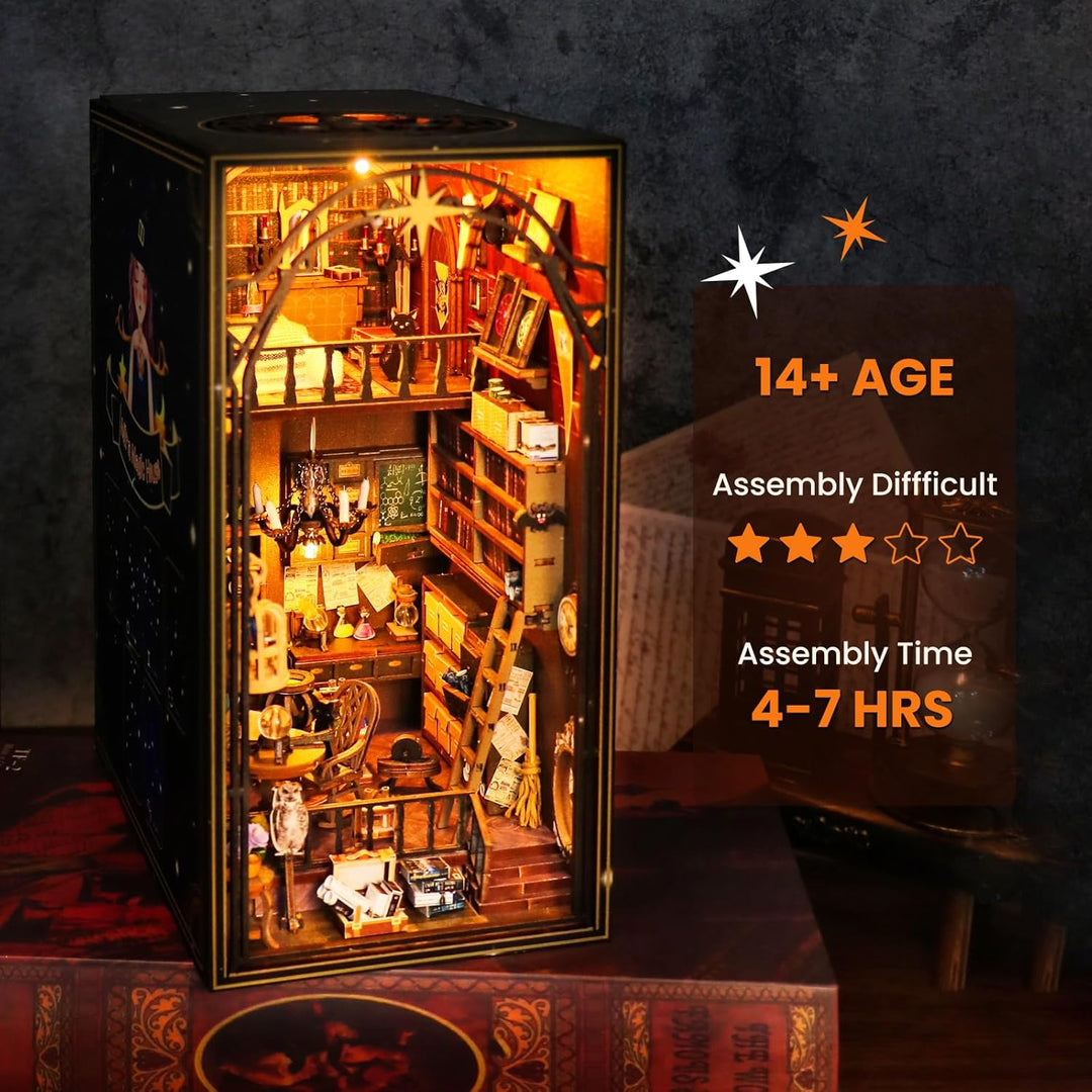 DIY Magical World Book Nook Kit & Dollhouse Craft Kits für Erwachsene DIY Miniature House mit Licht,