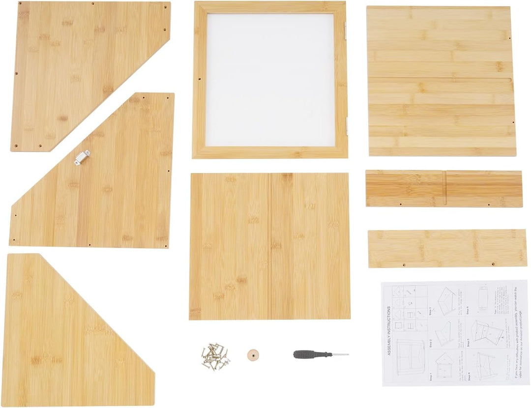 Doppelschichtige Brotkasten Dreieckiges Design für die Küchenarbeitsplatte, Bambus Brotbox mit magne