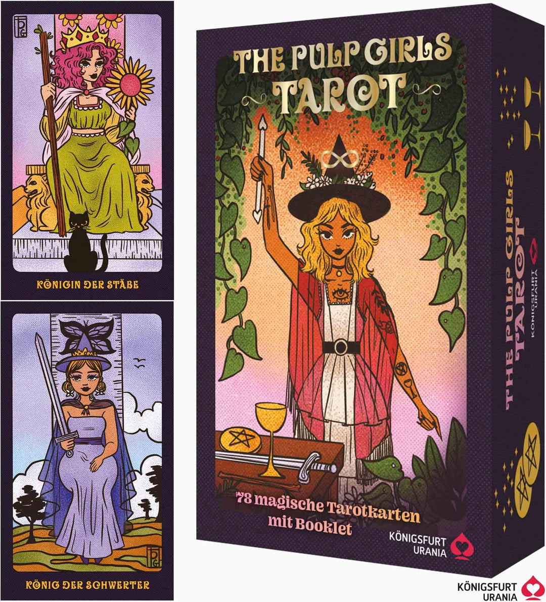 The Pulp Girls Tarot - Connecte dich mit deiner Intuition: 78 Tarotkarten und 96-seitiges Buch, Klap