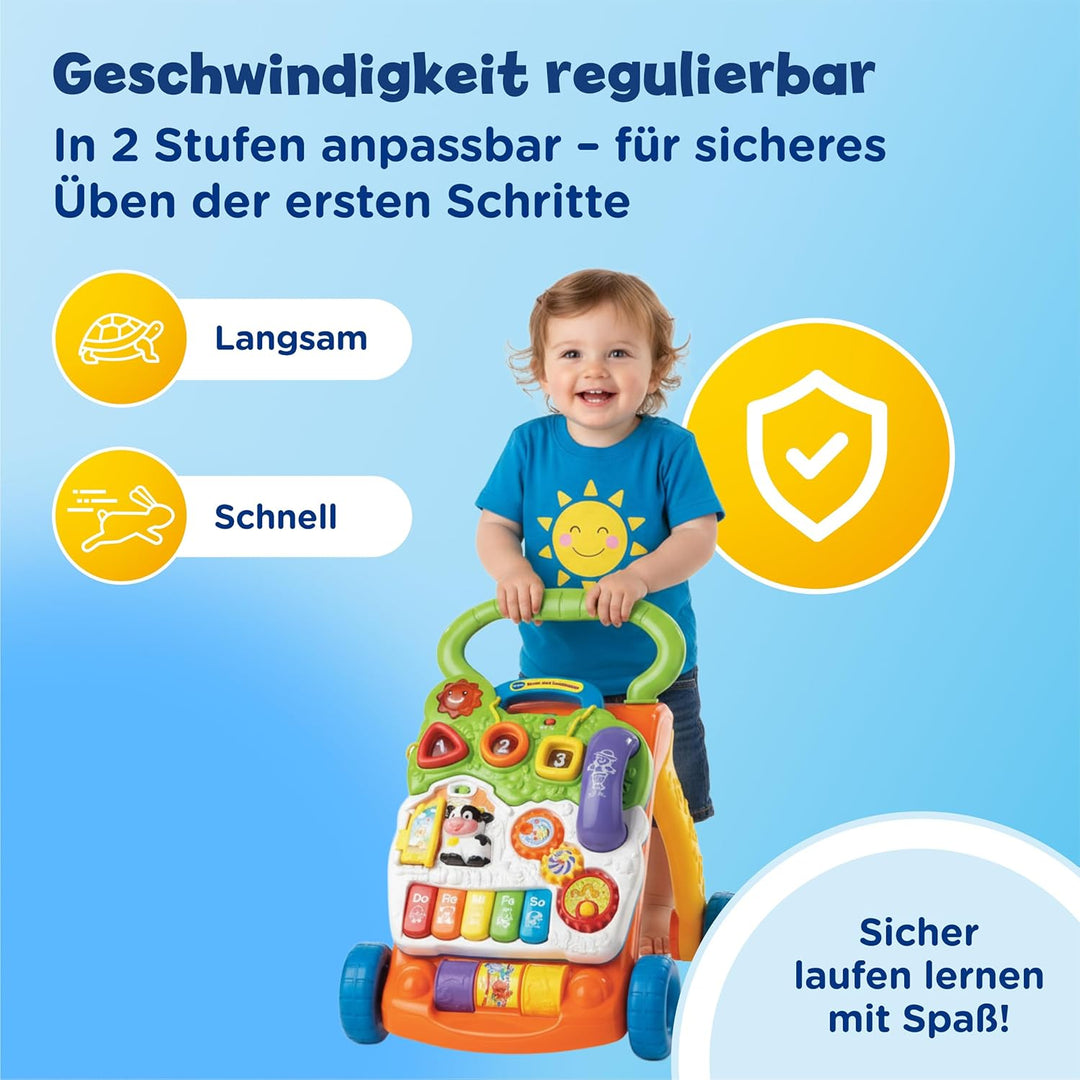 VTech Baby 80-077064 - Spiel und Laufwagen, Normalverpackung, Bunt-Grün/Orange
