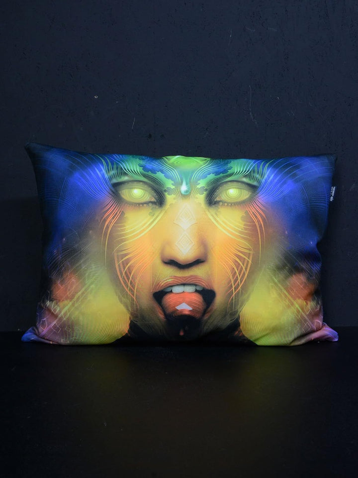 PSYWORK Schwarzlicht Kissen Neon Vermilion, 70x90cm