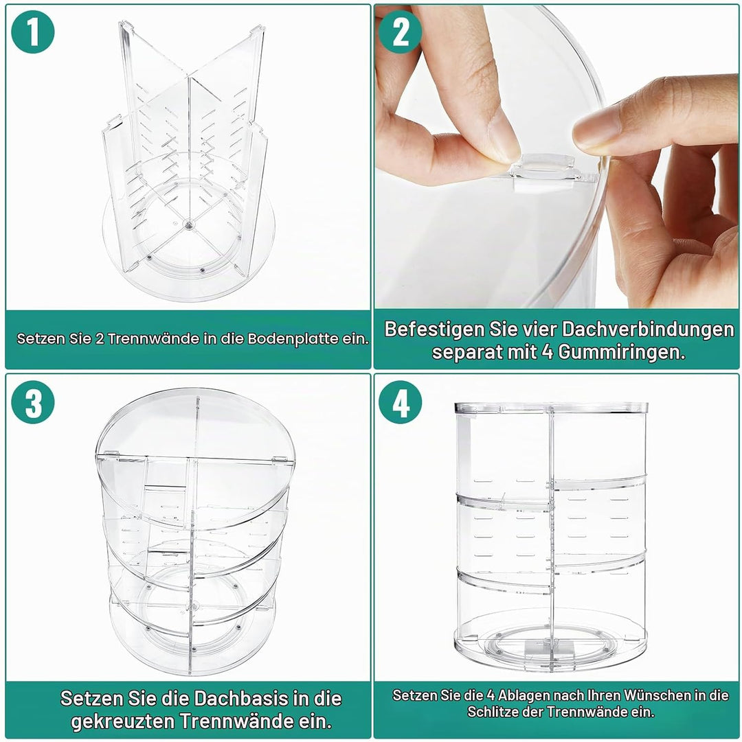 Make Up Kosmetik Organizer, Beauty, 7 Verstellbare Ebenen Grosse Kapazität Makeup Organizers, 360° D