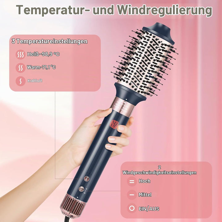 NDLT Hairstyler 6 in 1 Airstyler, 120.000 RPM Haarstyler mit Hochkonzentrierter Ionen-Technologie, W