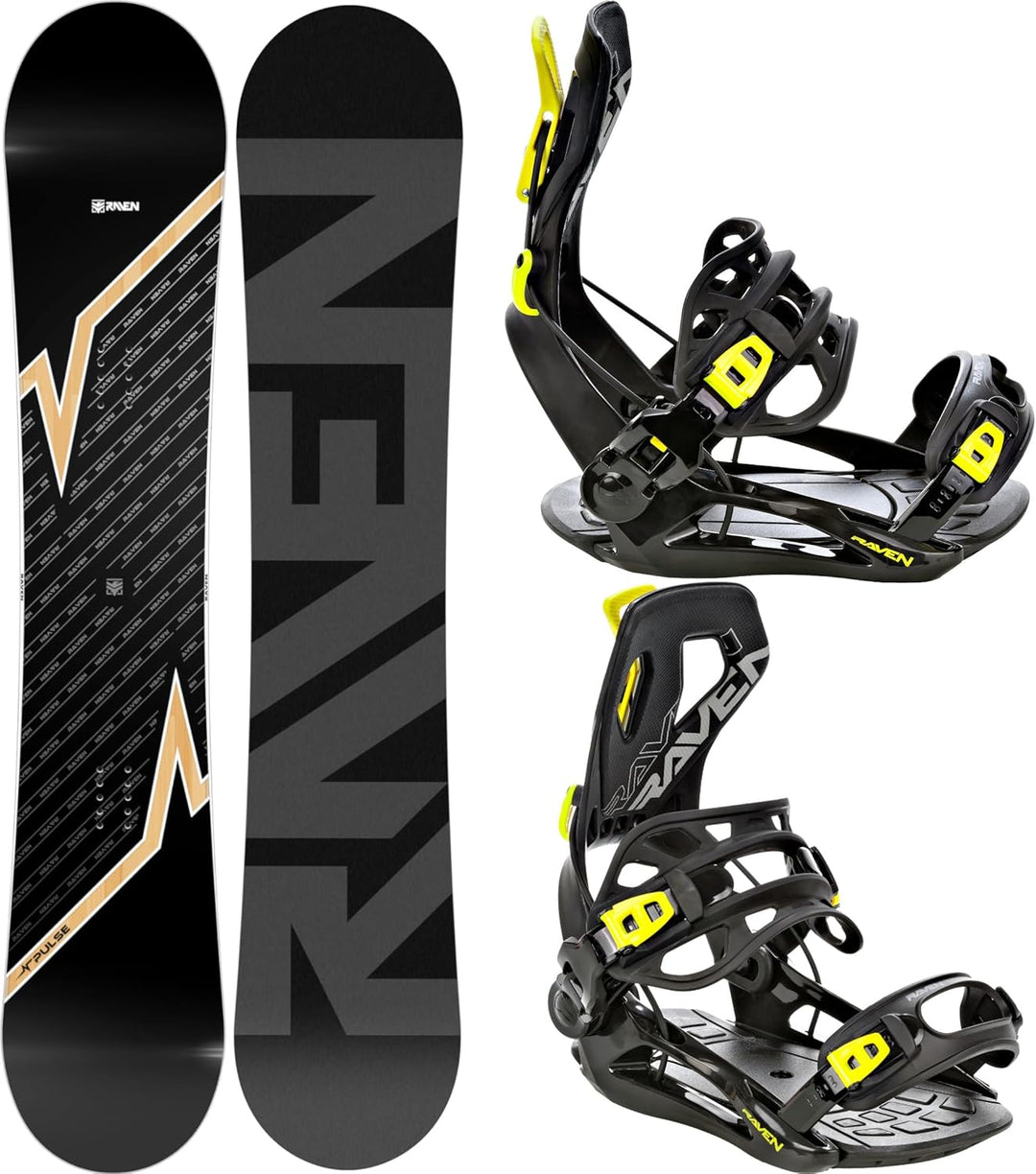 RAVEN Snowboard Set: Snowboard Pulse + Bindung Fastec FT360 159cm Wide + FT360 Lemon XL, 159cm Wide