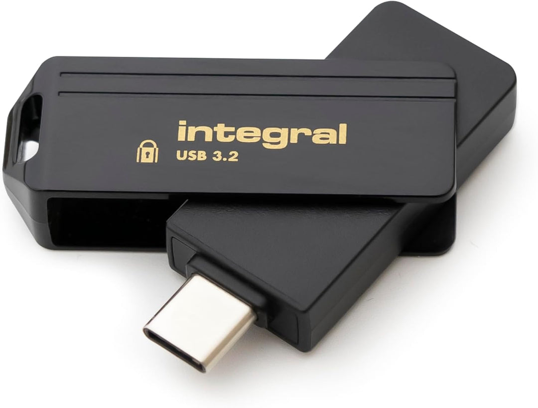 Integral Secure 360-C 64 GB Software-verschlüsselter USB-Flash-Laufwerk – USB-C-Anschluss – 256-Bit-