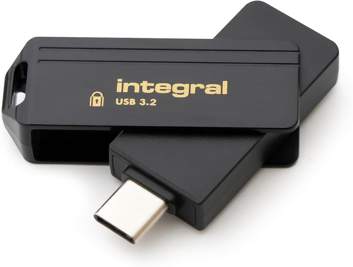 Integral Secure 360-C 64 GB Software-verschlüsselter USB-Flash-Laufwerk – USB-C-Anschluss – 256-Bit-
