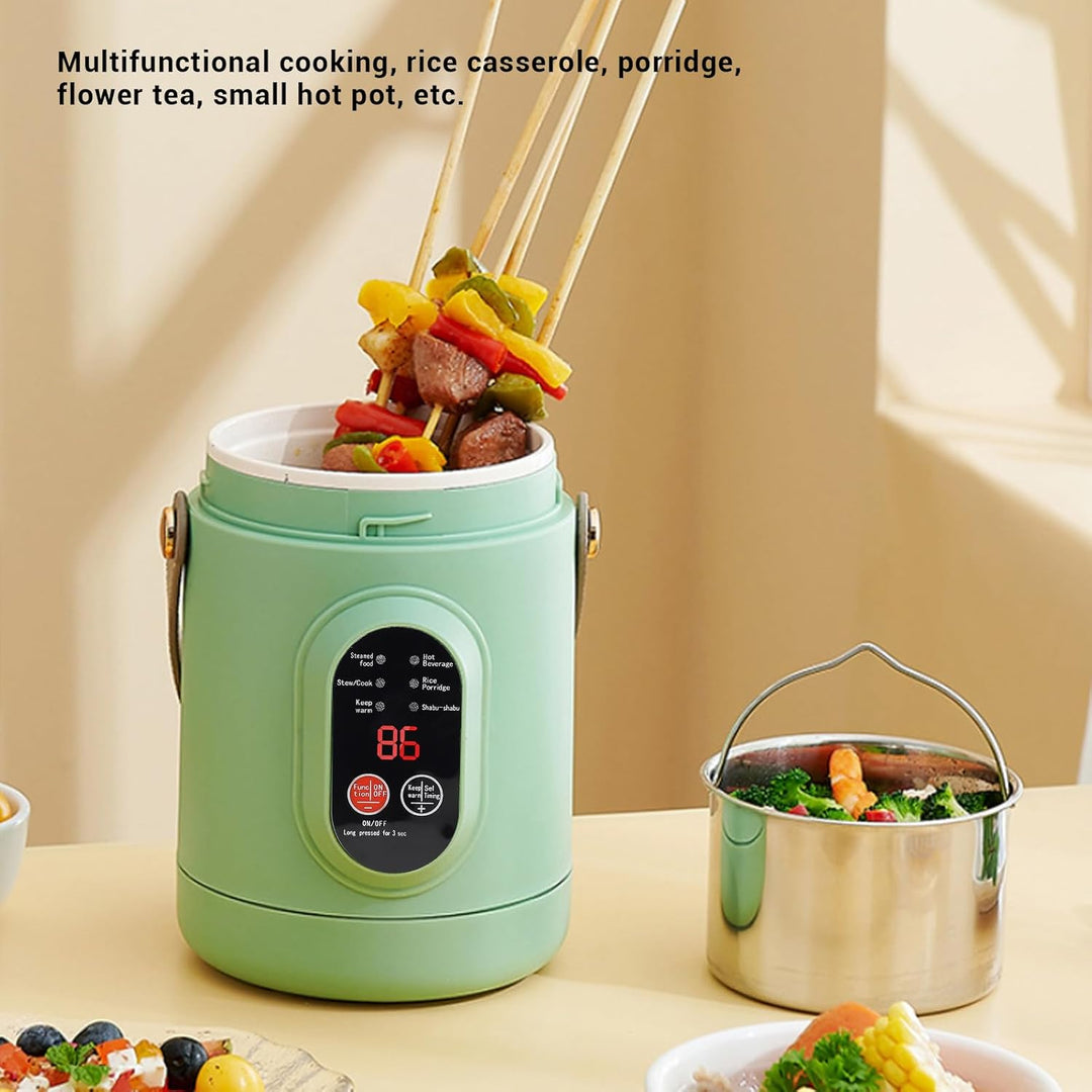 500 W Mini-Elektrotopf, 800 Ml Fassungsvermögen, Edelstahlmaterial, Kompaktes Design, Tragbarer Warm