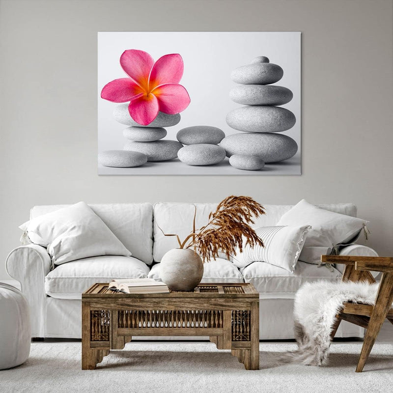 Bilder auf Leinwand 100x70cm Leinwandbild Spa buddhismus ruhig blume Gross Wanddeko Bild Schlafzimme