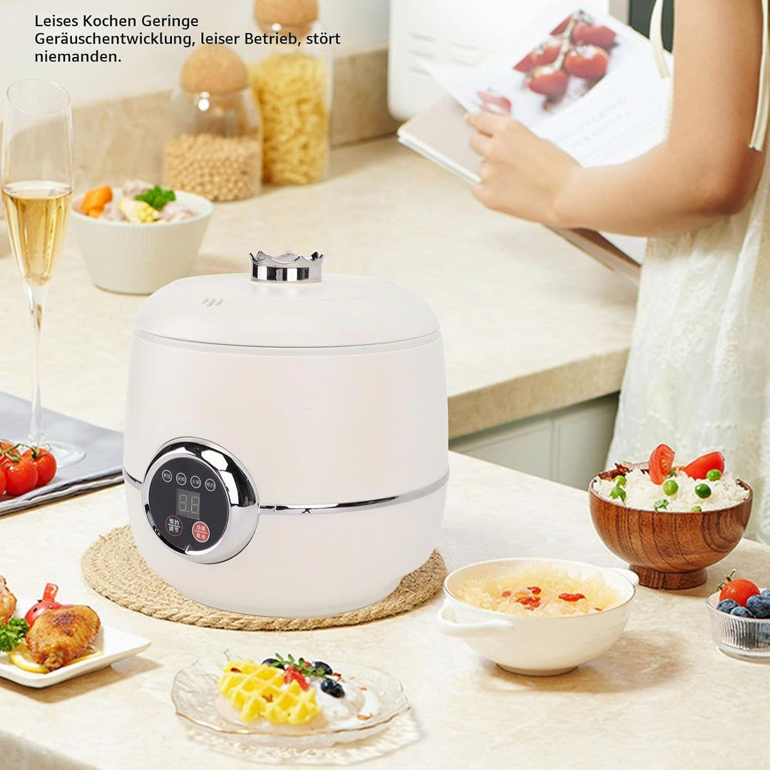 Mini Rice Cooker 1.6L - Multifunctional Kleiner Reiskornkocher, Digitaler Reiskocher mit Abnehmbarem