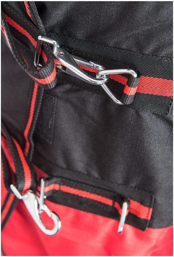 RL24 - Winterdecke 300g Füllung 600D BASICLINE schwarz/rot 115cm Schwarz/Rot 115cm (300g/m² Füllung)
