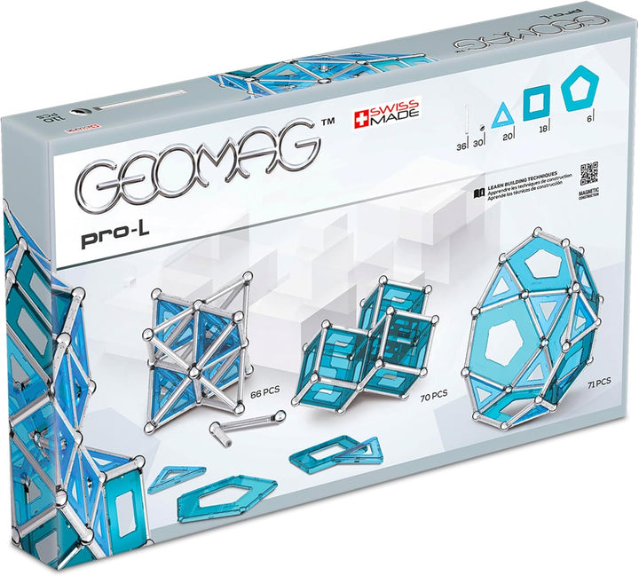 Geomag 024 PRO-L Building Set, Blue and Silver Metal, 110 Pieces 110 Stück, 110 Stück