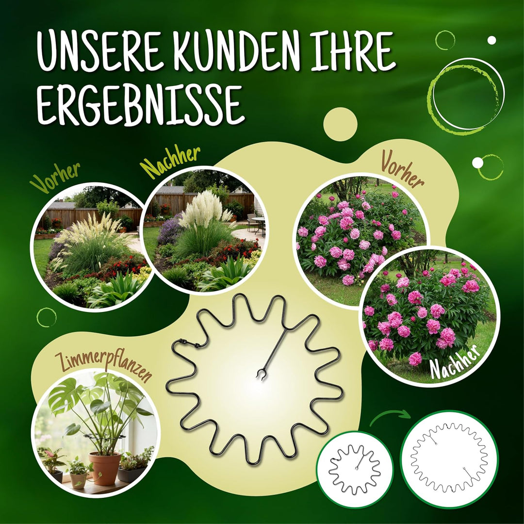 ARPON Staudenhalter rund 10 Stück – Einstellbare Blumenstütze & Pflanzenstütze Ø 21,5 cm – Ideal als