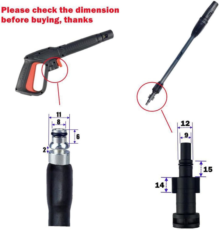 Hochdruckreiniger, 16 MPa Hochdruckreiniger Clip-on-Sprühwasserstrahl Fit für Bosch AQT Black & Deck