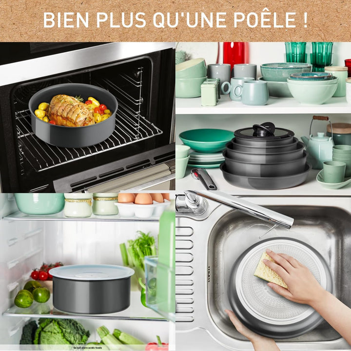 TEFA2 Bratpfannen, 2 Töpfe, Griff, Induktion, Keramik, Spülmaschine