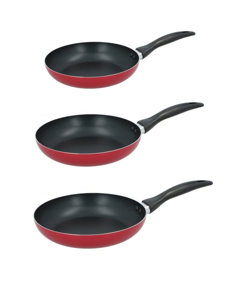 Bratpfannenset 3 teilig 20cm 24cm 28cm Aluminium Antihaftbeschichtet geeignet für Ceranfeld Halogen