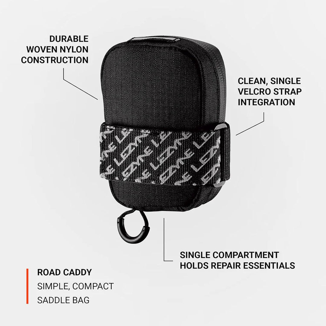 Lezyne Sattel Trainer Laufradtasche Tasche Road Caddy, Schwarz, 12x10cm, 0.35 Liter, 1-SB-RDCADDY-V1