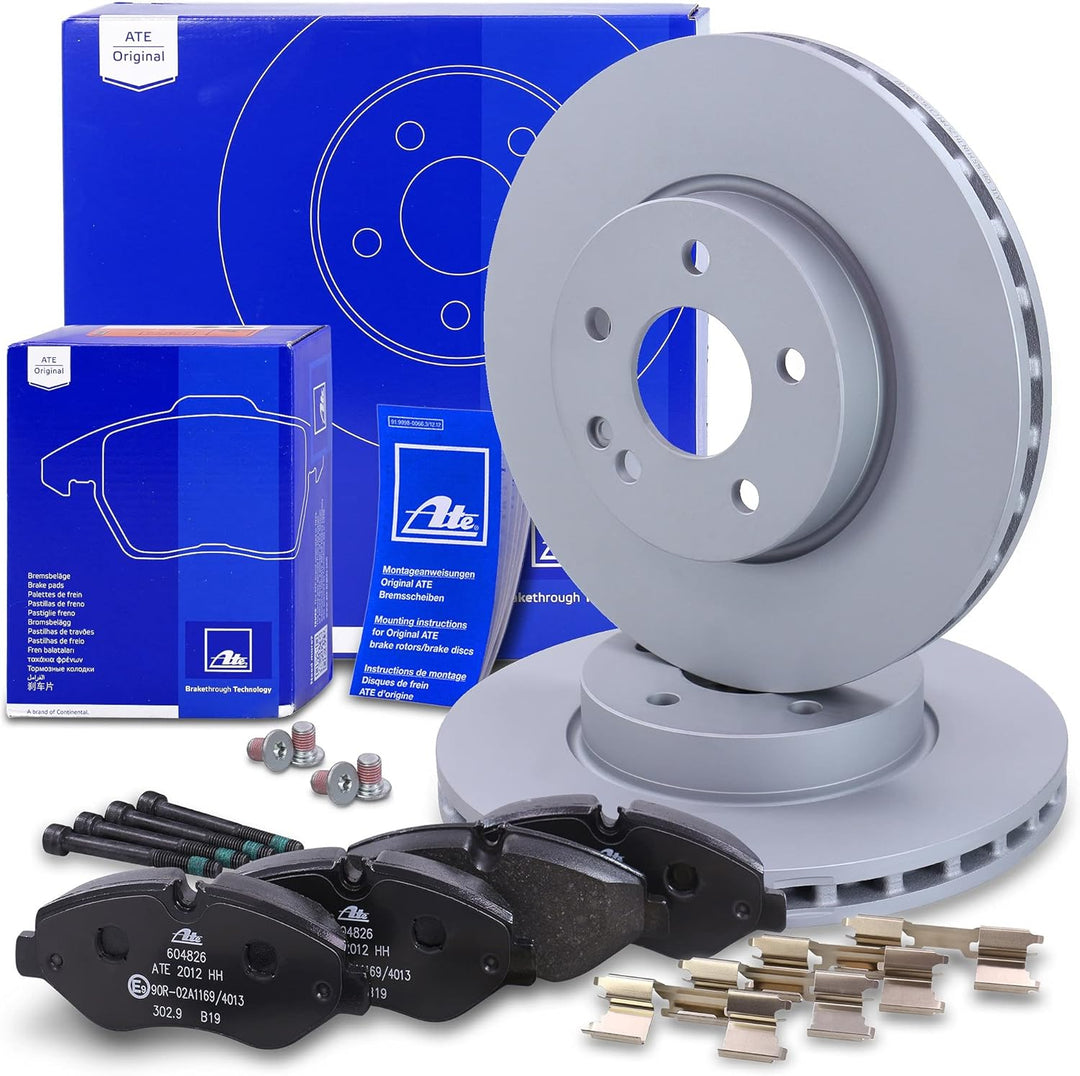 ATE Bremsenset Vorderachse inkl. Bremsscheiben vorne Ø 300 mm und Bremsbeläge vorne Kompatibel mit M