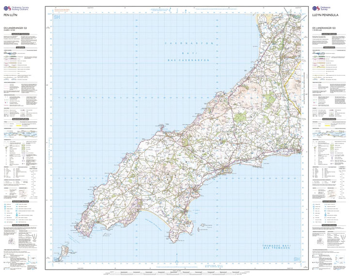 Lleyn Peninsula (OS Landranger Map, Band 123), Karte