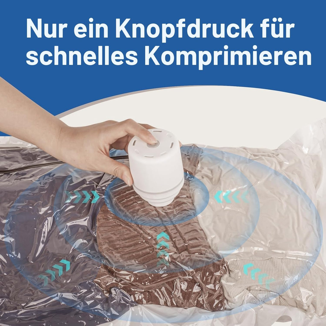 Vakuumbeutel für Kleidung mit Elektrischer Luftpumpe, 12 Stück (4 Gross, 4 Mittel, 4 Klein), Kann im