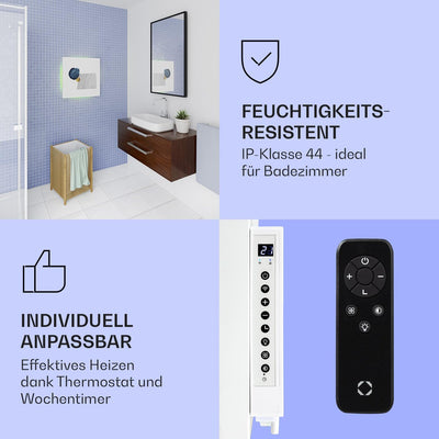 Klarstein 2-in-1 Infrarotheizung & Konvektor, Infrarotheizung mit Thermostat 500W, IP44-Infrarotheiz