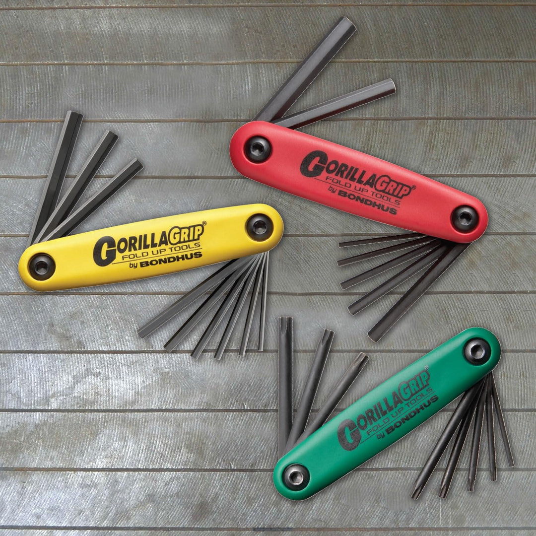Bondhus Sechskant Stiftschlüssel Set GorillaGrip im 3er Satz 2-8mm, 5/64-1/4 & T9-T40 12533, 1