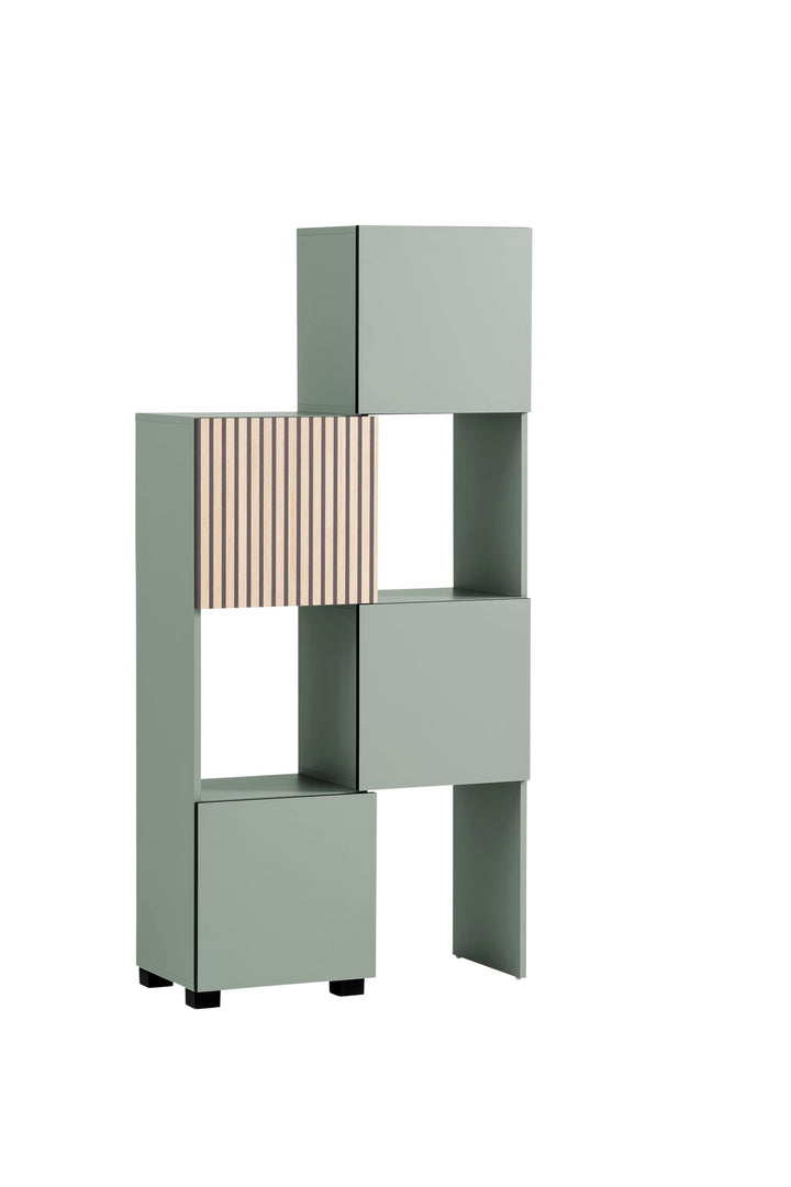 Schildmeyer Alexa Schieberegal 701942, Pistazie/Akustikpaneel Dekor, 42-70 x 33,1 x 165,1 cm, Pistaz
