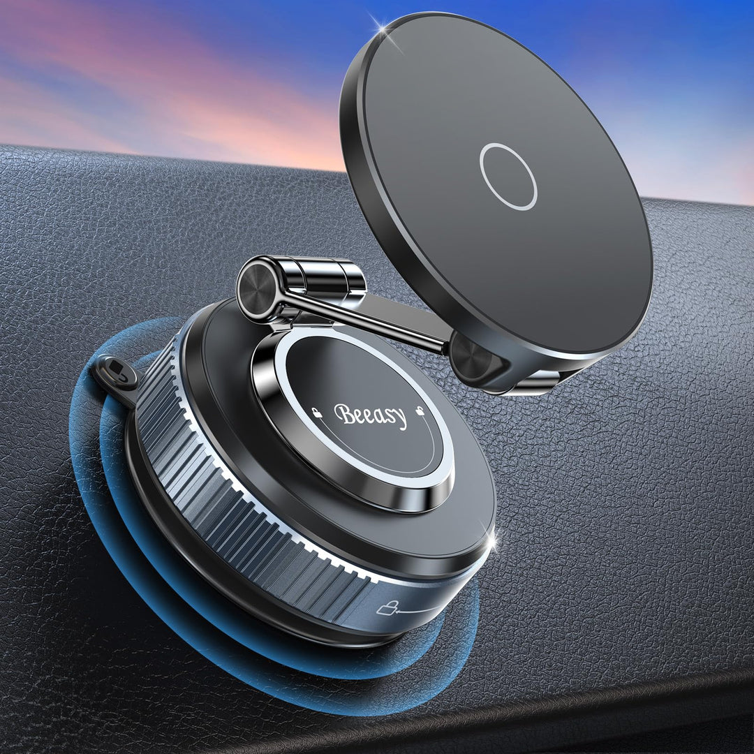 Beeasy Handyhalterung Auto für MagSafe Autohalterung mit 20X N56 Magnete, Vakuum Saugnapf Magnetisch