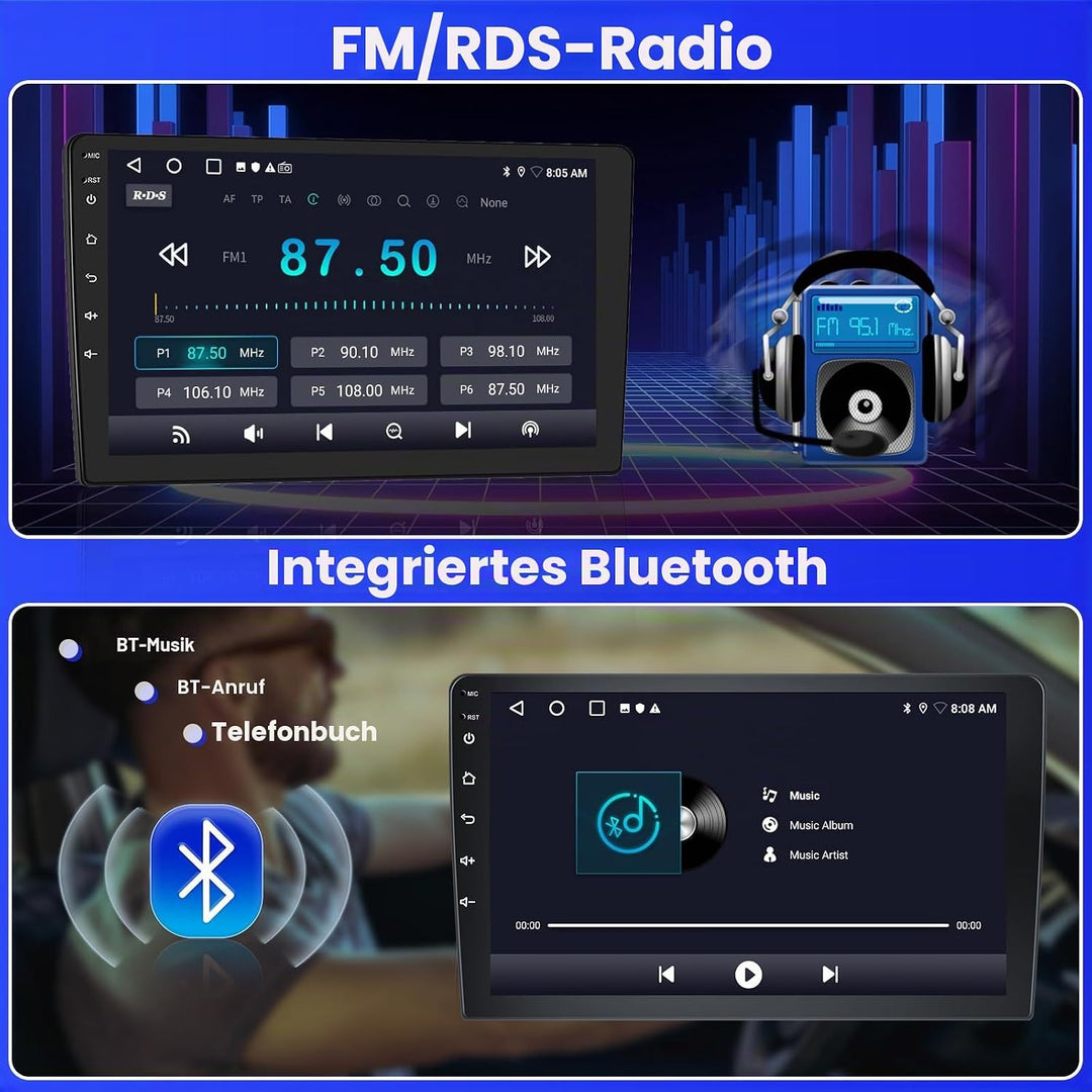 Radio für Suzuki Splash Ritz/Opel Agila 2004-2014 Android 15 2+64G mit Wireless CarPlay Android Auto