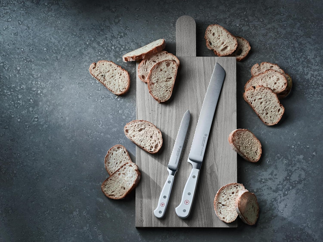 WÜSTHOF Classic Brotmesser 23 cm mit Präzisions-Doppelwelle, weiss, Weiss