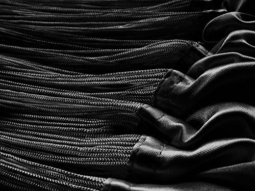 Kaikoon Fadenvorhang Fadenstore Messe B1 schwer entflammbar 150 cm x 800 cm (BxH) schwarz