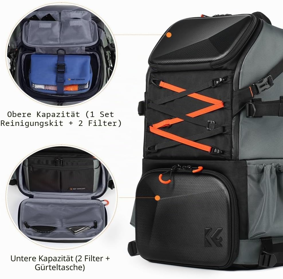K&amp;F CONCEPT Kamerarucksäcke für Fotografen, riesige Reisetasche, 32L, grosse Kamerataschen mit Lapto