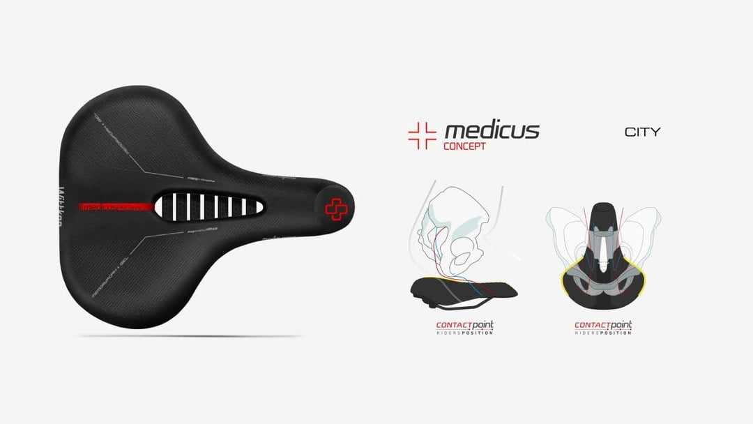 Wittkop MEDICUS PRO EVO 3.0 Gel Cityfahrradsitz - Memory Foam, Schaum, ergonomisches Design, NAWAVE-