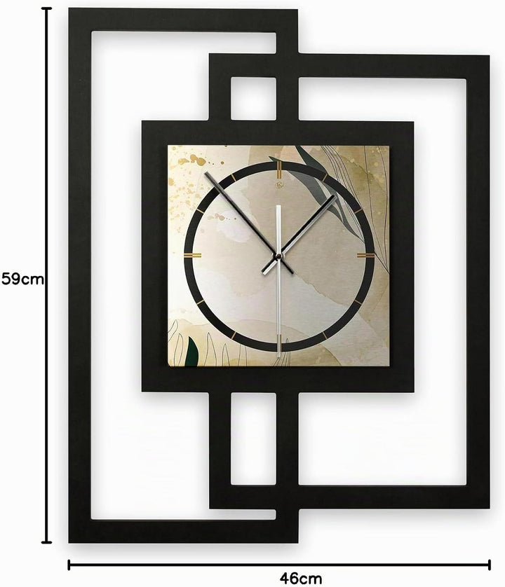 Kreative Feder Designer-WANDUHR „Elegant Leaves“ in modernem Metallic-Look ohne Tickgeräusche (Funk/