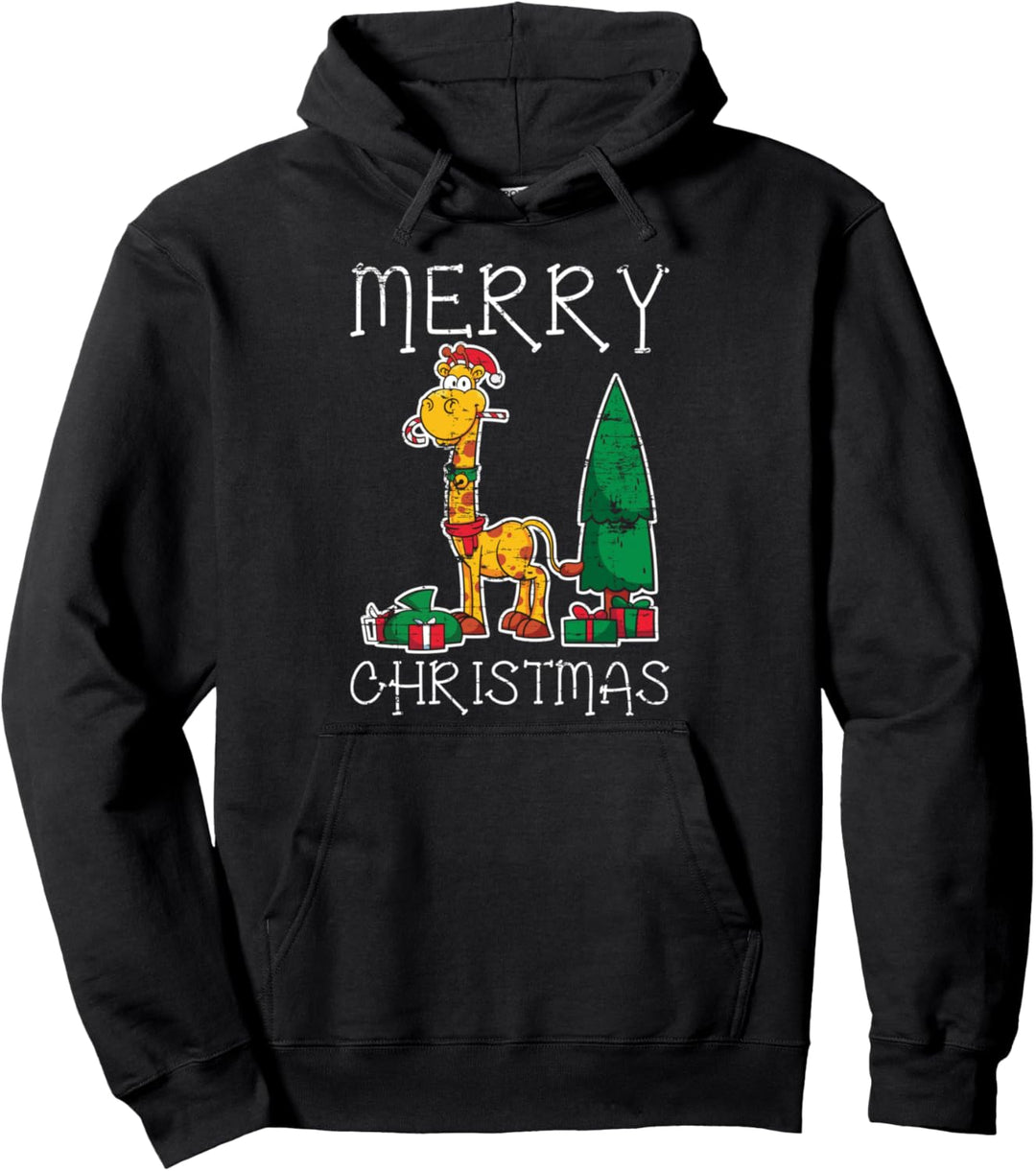 Safari Tiere Weihnachten Geschenk Giraffe Pullover Hoodie
