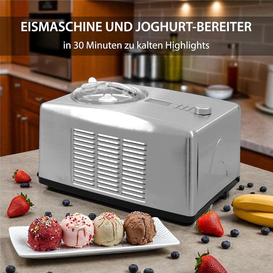 Syntrox Germany Eismaschine Suffix Softeismaschine & Joghurt-Bereiter, Softeismaschine, Digitale Eis
