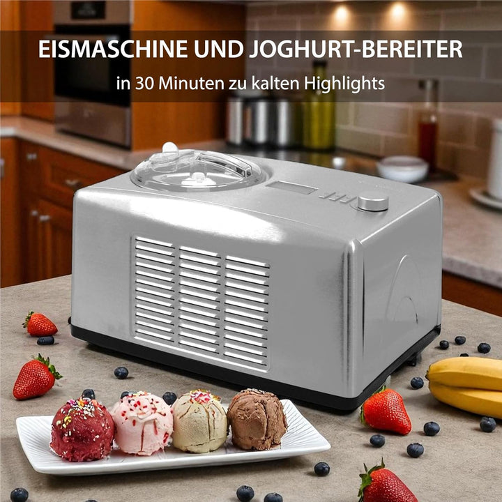 Syntrox Germany Eismaschine Suffix Softeismaschine & Joghurt-Bereiter, Softeismaschine, Digitale Eis