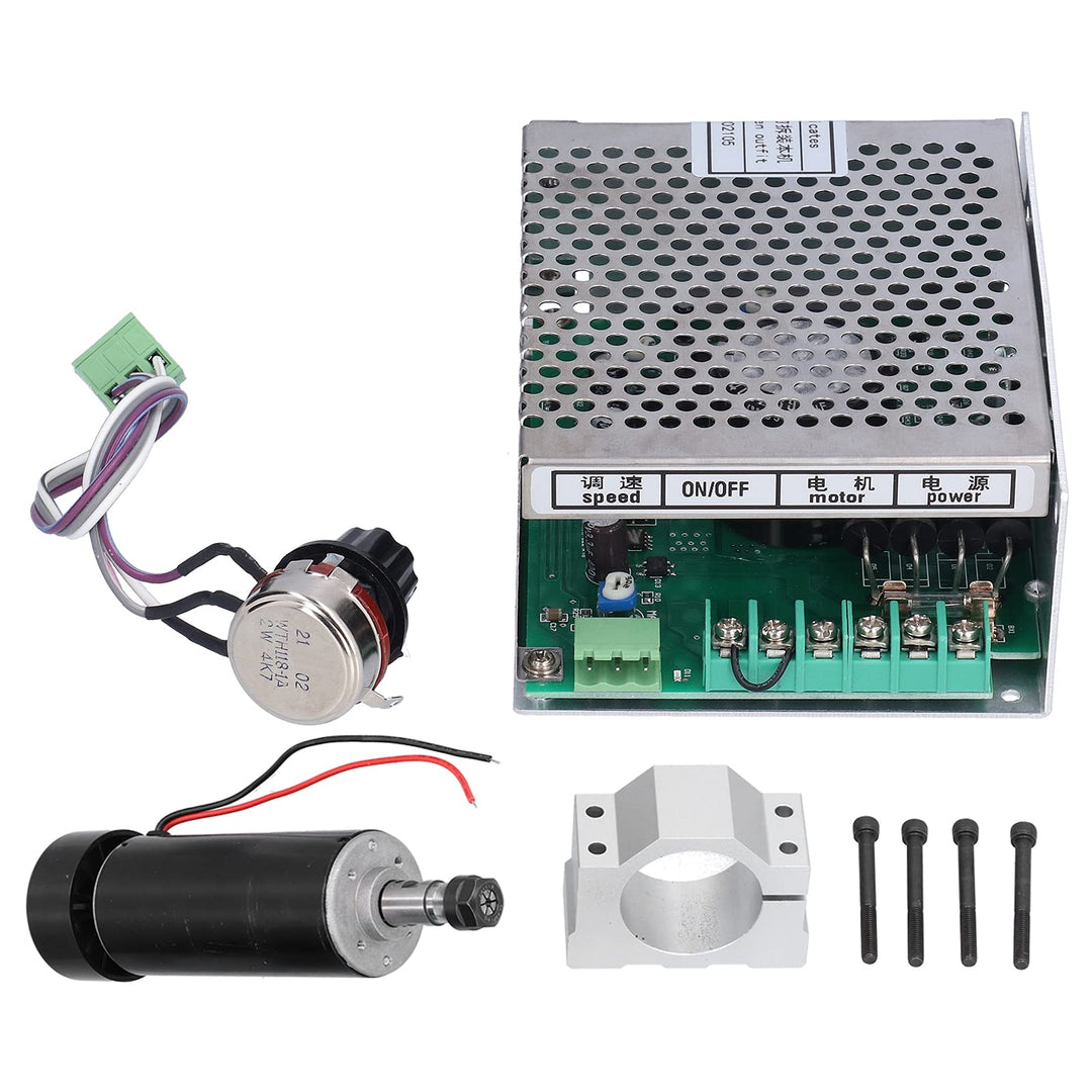 500W CNC CNC Bürstenloser Spindelmotor Kit, Luftgekühlter Frässpindelmotor ER11 12000RMP + AC110-AC2