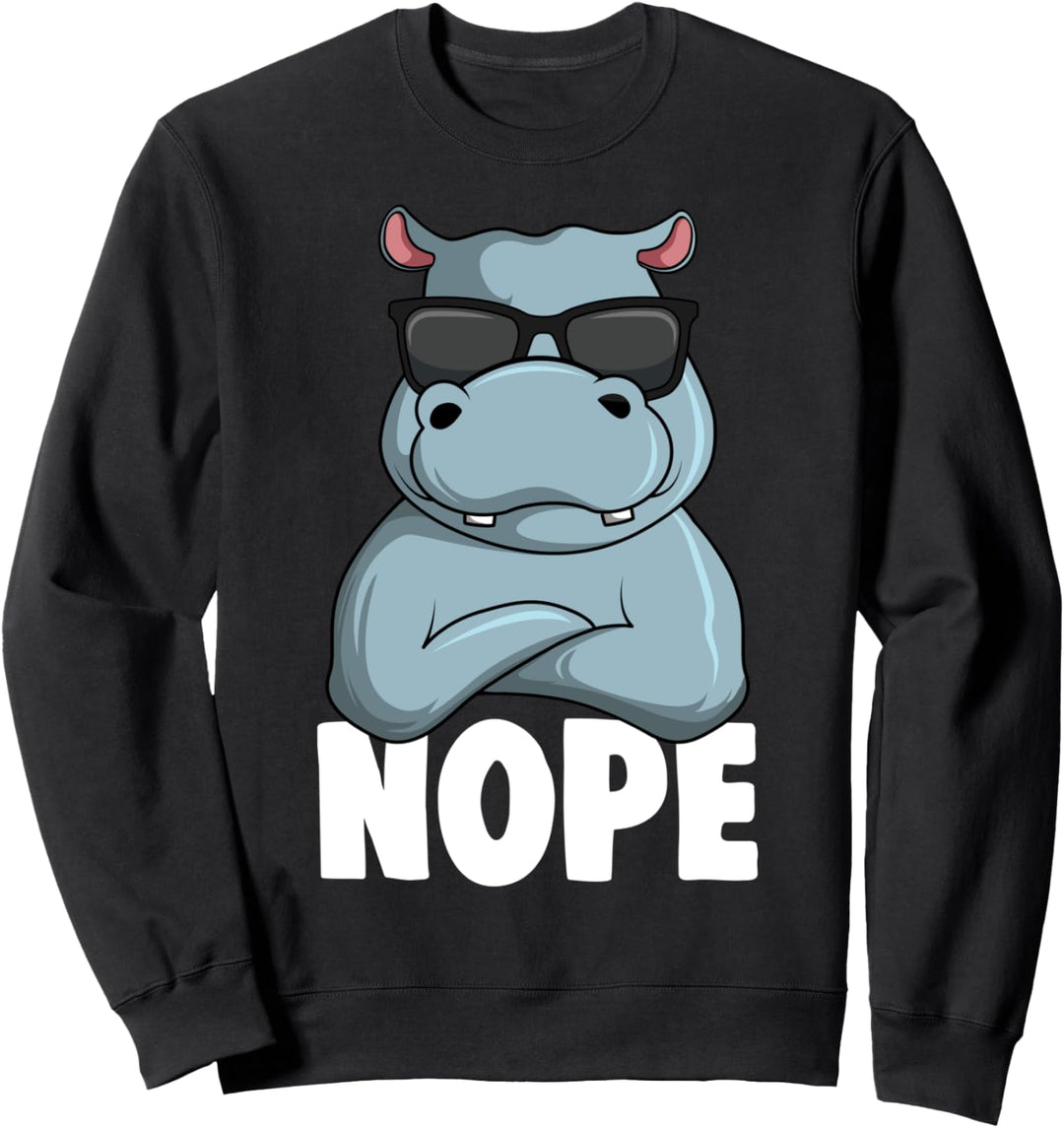 Nilpferd Hippo Kinder Jungen Mädchen Sweatshirt