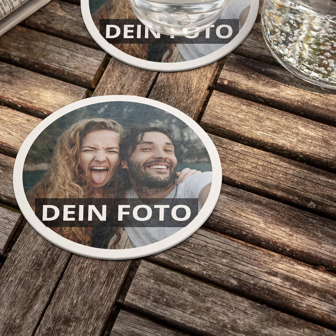 Bierdeckel mit Foto personalisiert - Personalisierbare Bierdeckel Bedrucken (Pappe, 300er Set) Pappe