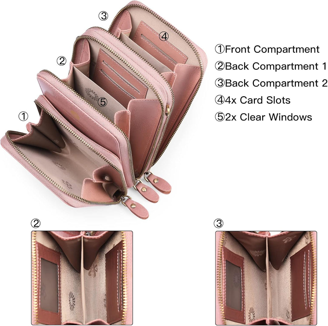 SENDEFN Handytasche zum Umhängen - Handy Umhängetasche Damen Handytasche Leder Handytasche mit Geldb