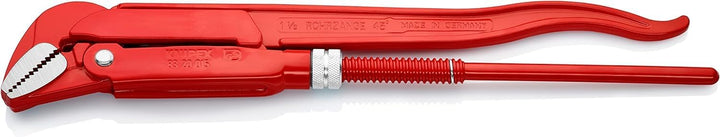 KNIPEX Rohrzange 45 Grad abgewinkeltes Maul, Chrom-Vanadium, rot pulverbeschichtet, 430 mm, 83 20 01