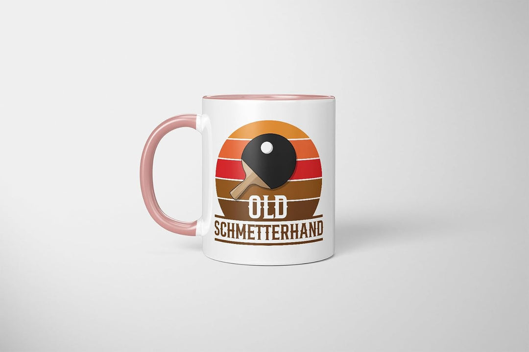 Lustige Tischtennis Tasse | Old Schmetterhand Retro Design | Geschenkidee für Ehemann, Vater, Opa Ro