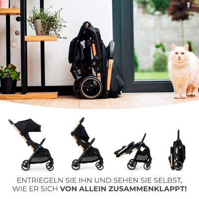 Kinderkraft APINO Buggy bis 22 kg, Liegebuggy, Kinderwagen, Leicht - 7,5kg, Automatisches zusammekla